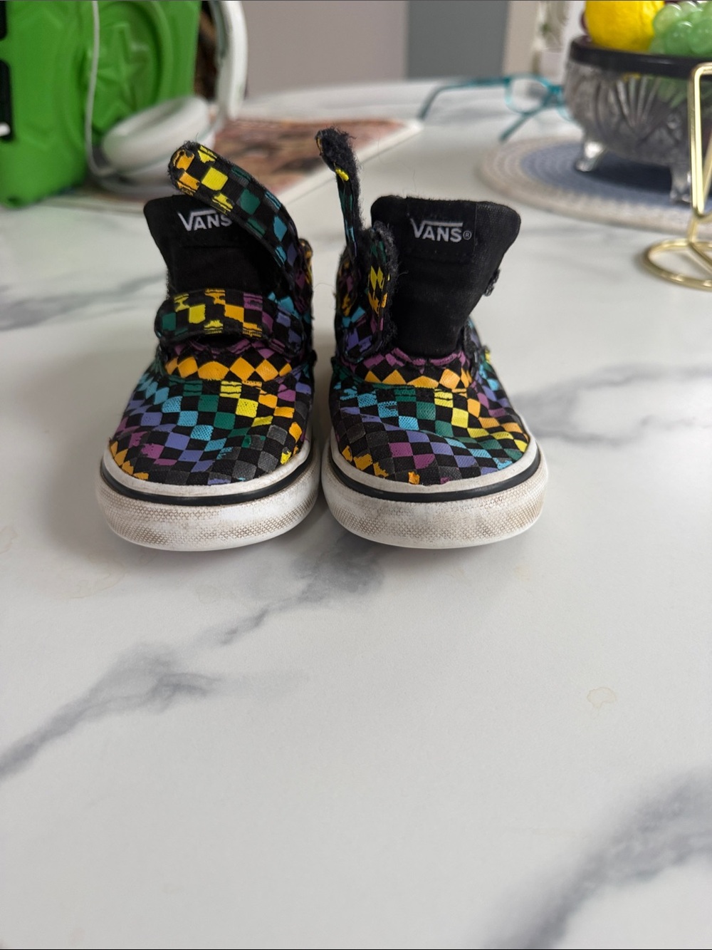 Vans Kids Multicolor Checkerboard Slip-On Sneakers